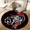 1pc Black Rose Snake Symbol Round Carpet, Made of Polyester,Perfect for Decorating Office Chairs, Living Rooms,Vibrant Decorative Rug