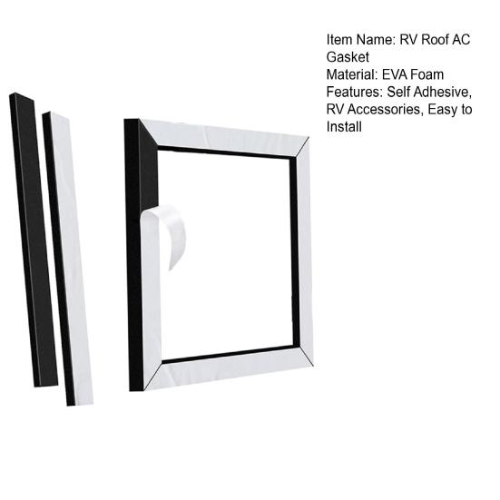 1 Set RV Roof Air Conditioner Gasket Kit EVA Self Adhesive RV Roof Air Conditioning Picture Frame Gasket Leveling Pads Waterproof Seal Insulation Kit