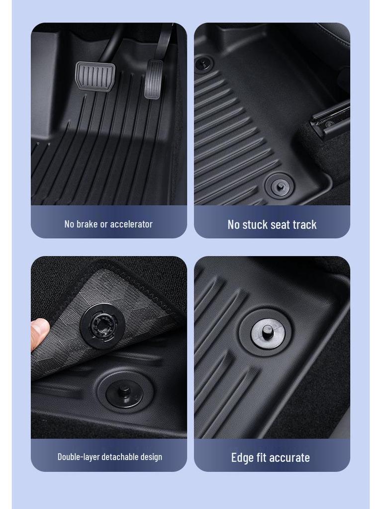 Tesla Model Y/3 TPE Front & Rear Trunk Mats and Foot Pad