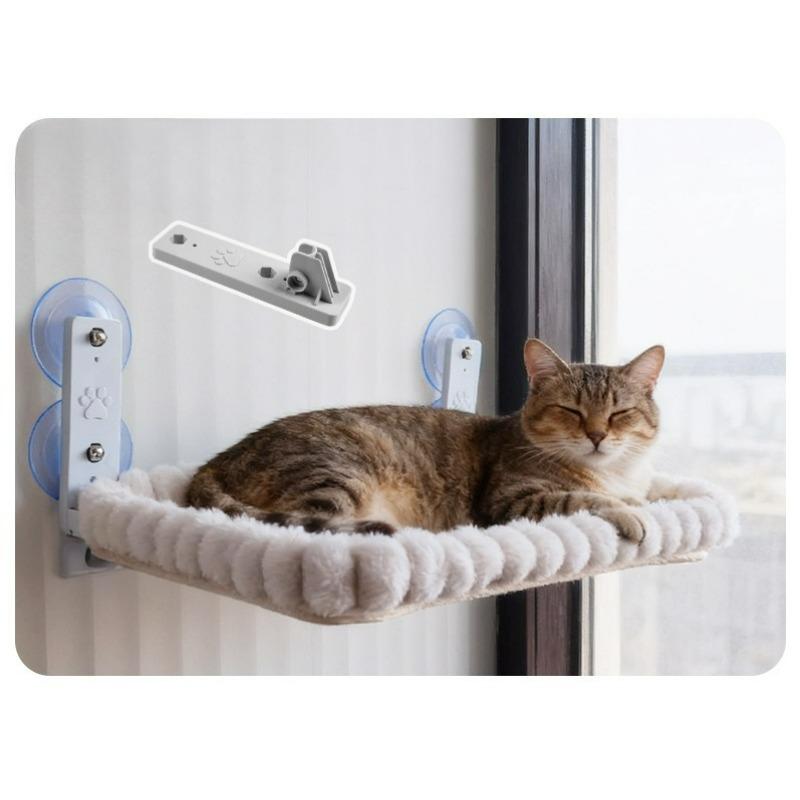 Fur Cat Hammock Foldable Hanging Cats Bed for Balcony Warm Strong Suction Cup Sum Rooms Cat Bed Window
