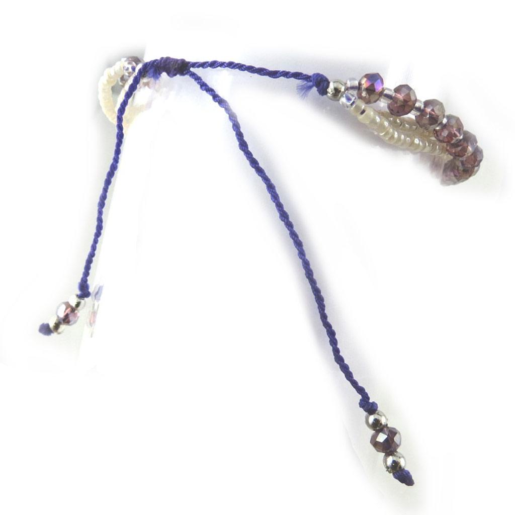 Les Trésors De Lily [N1110] - Bracelet ethnique 'Kilimanjaro' blanc violet