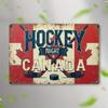 Hockey Canada Tin Metal Plaque  Retro Hockey Night Wall Art Decor Fan Gift