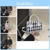 Stylish Color-blocked Plaid Nylon Women's Bag 2024 Spring New Casual Chic Grid Commuter Single Shoulder Crossbody Handheld Small Bag