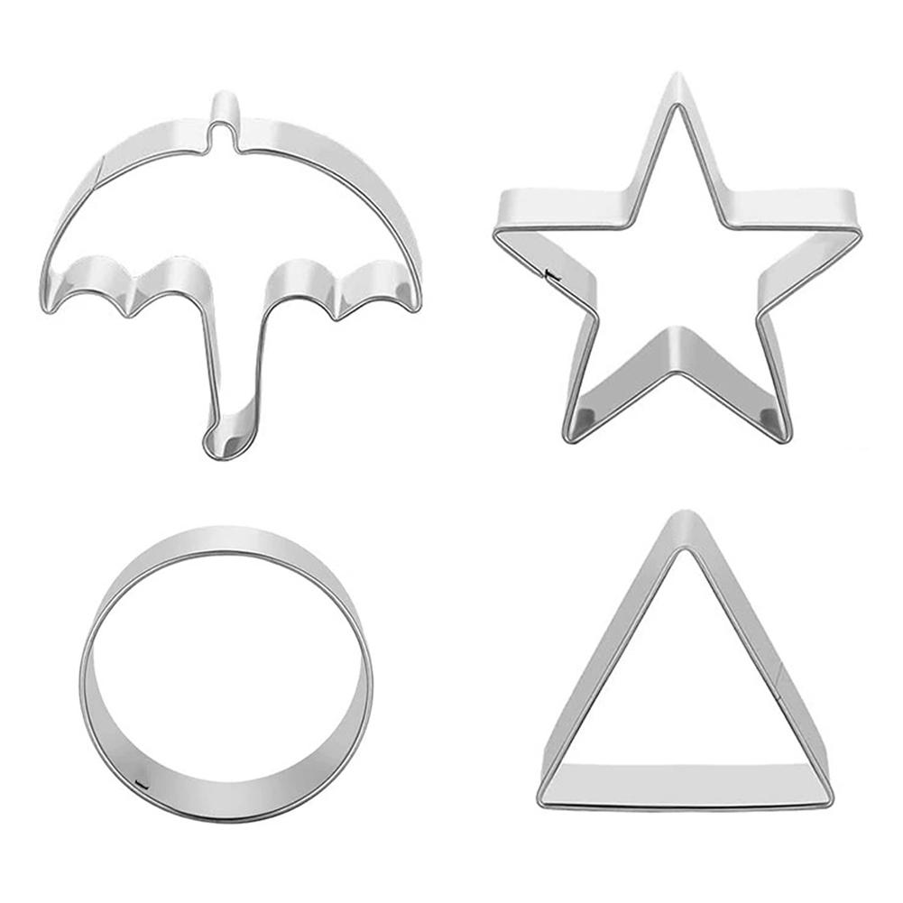 

Формы для резки сахарного печенья из нержавеющей стали, формы для выпечки печенья своими руками, кухонные принадлежности, инструменты для выпечки из глины, игровые инструменты для печенья, идеальный подарок 4Pcs