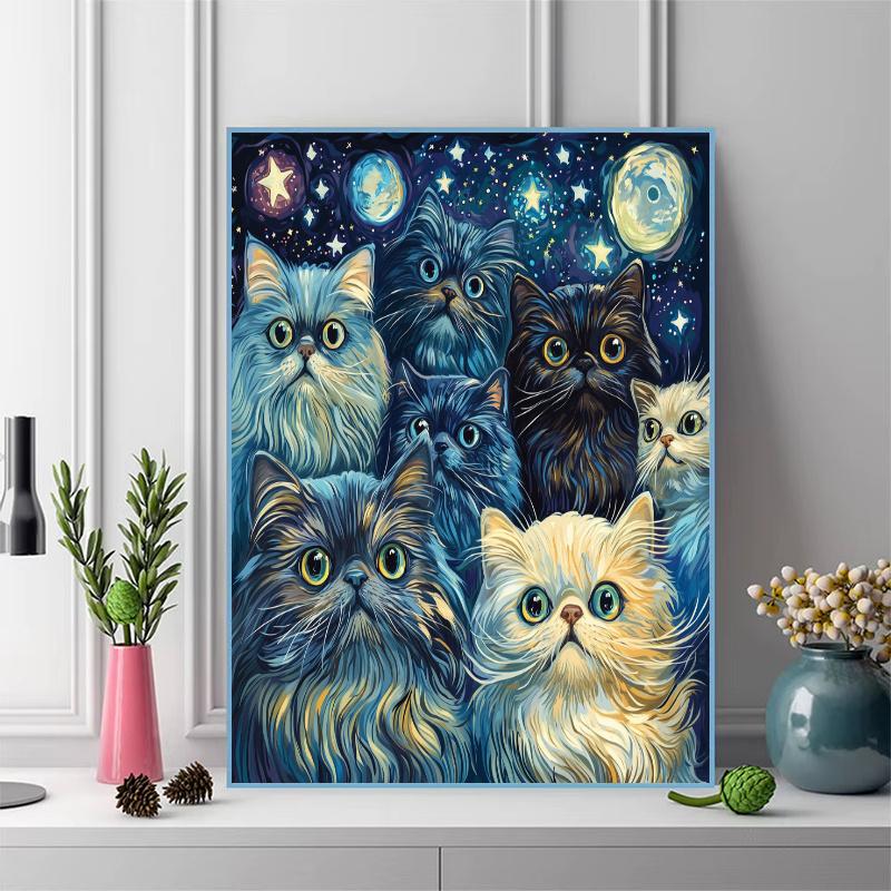 Persian cat Pattern 3pcs 100% Round Full Drill 5D DIY Diamond Painting Embroidery Cross Stitch Rhinestone Décor