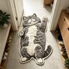 Realistic Cat Faux Cashmere Floor Mat Thickened Bedside Rug Absorbent Bathroom Foot Pad Cute Pet Bedroom Carpet