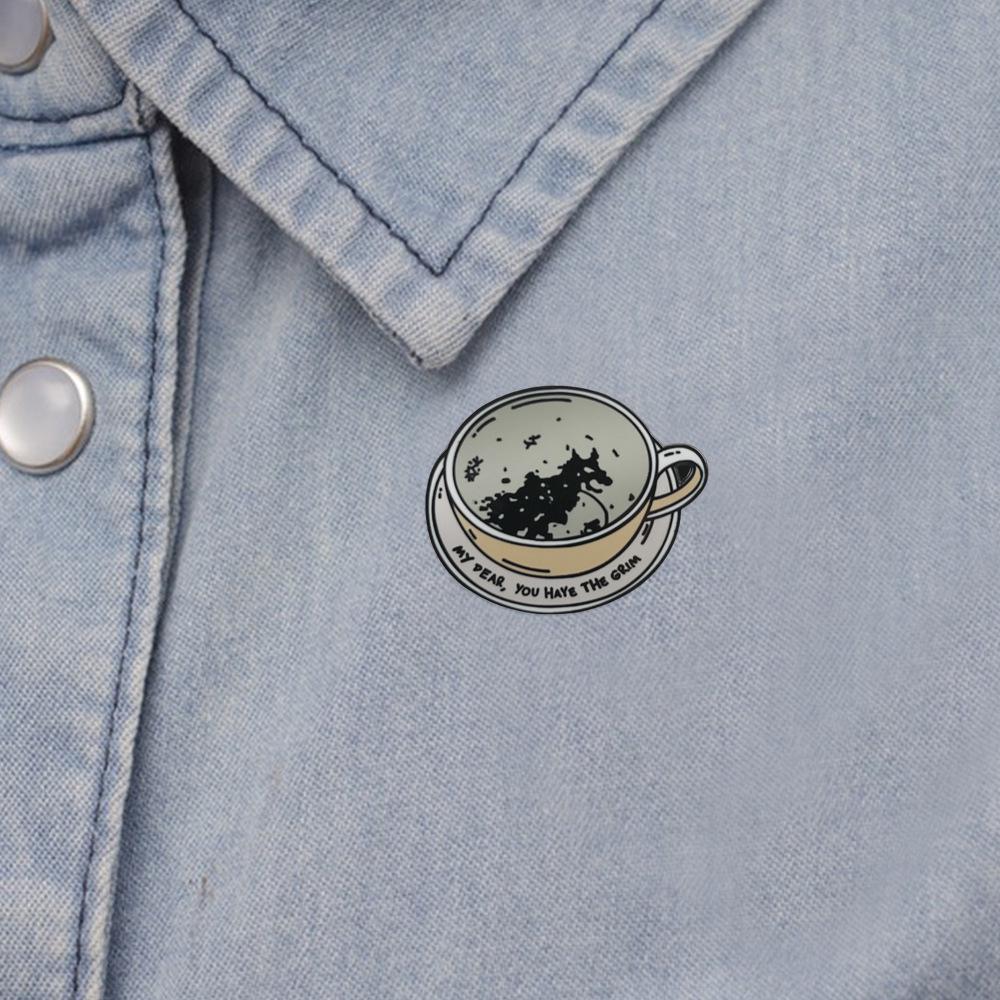 Entrepreneurship Cartoon Coffee Cup Enamel Brooch Pin - Unisex Apparel Accessory Badge