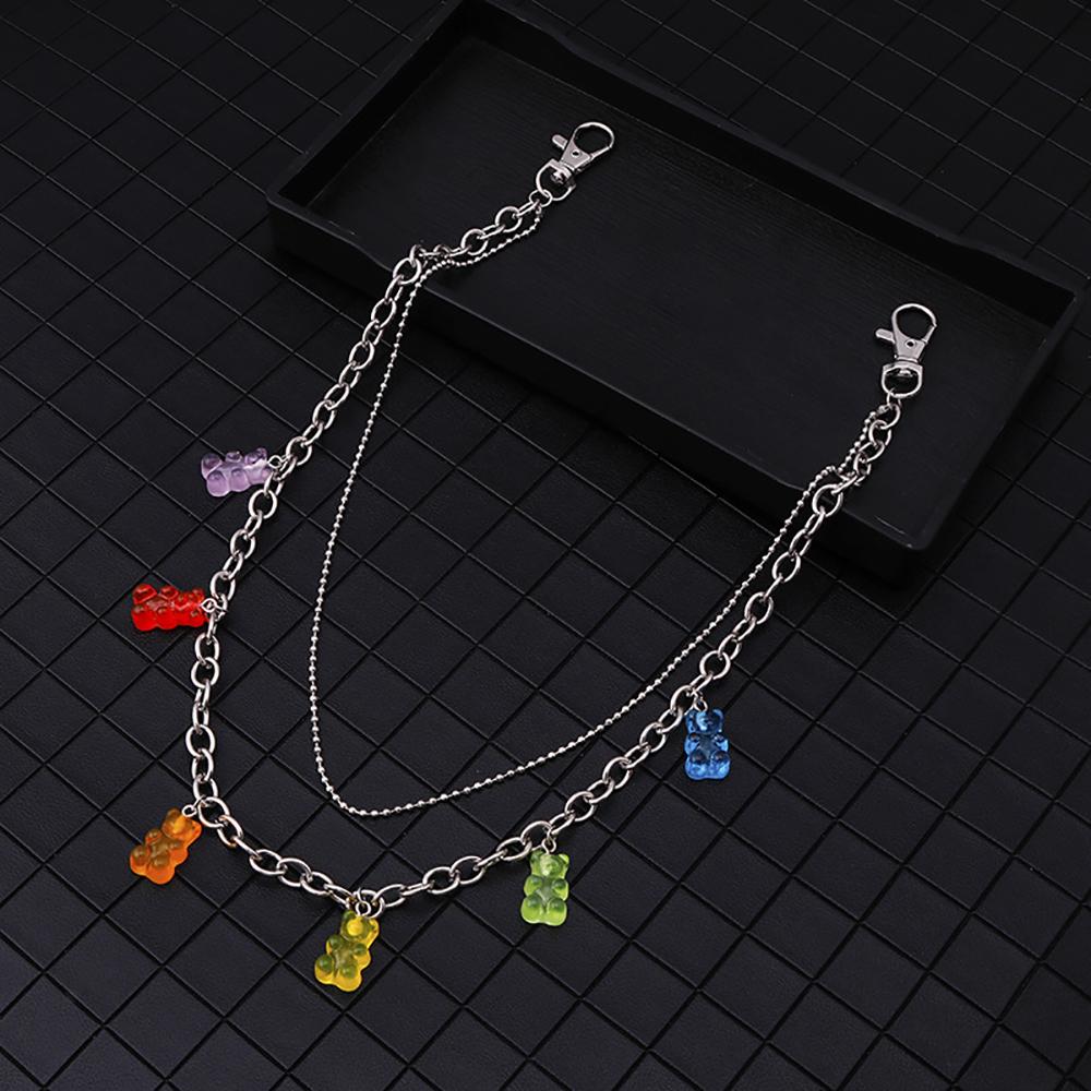 

Punk Fashion Girl Zinc Zinc Alloy Hip Hop Student Jeans Chain Bear Waist Chain Jewelry Gift Belt Chain B