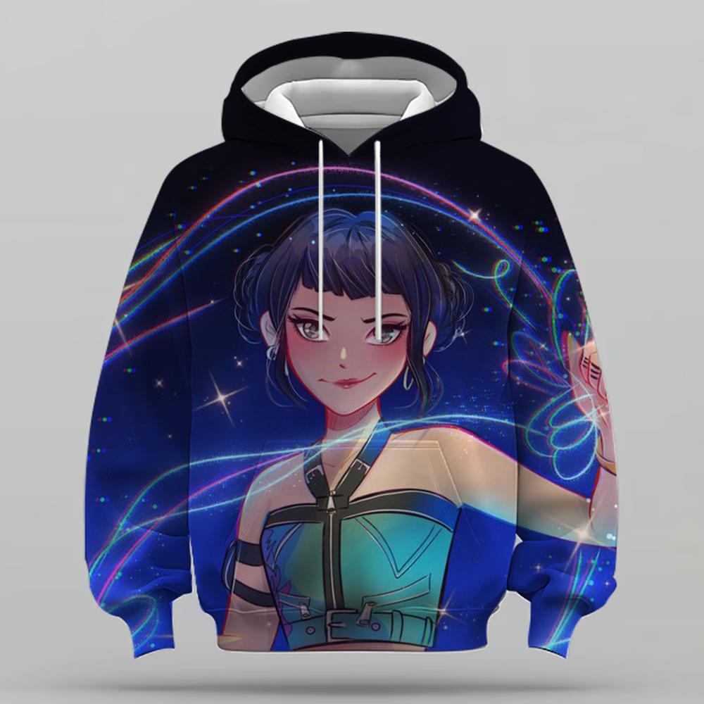 Kleidung für Kleinkindmädchen KPop 'Devil Hunter' Hoodie Mode Lässiger Pullover Neuer Film Kinder Kapuzenoberteil