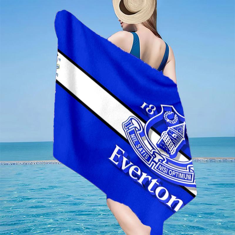 1PC Football Club Everton Beach Towel - Soft, Absorbent Microfiber, Lightweight, Ideal for The Beach, Parties, Travel, Camping Fan Gifts