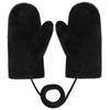 PU Leather Mittens with Thick Fleece Perfect for Snow and Winter 3 Colors Drawstring, Lining, Warm, Windproof, Casual, Motorcycle, Ski, Play,