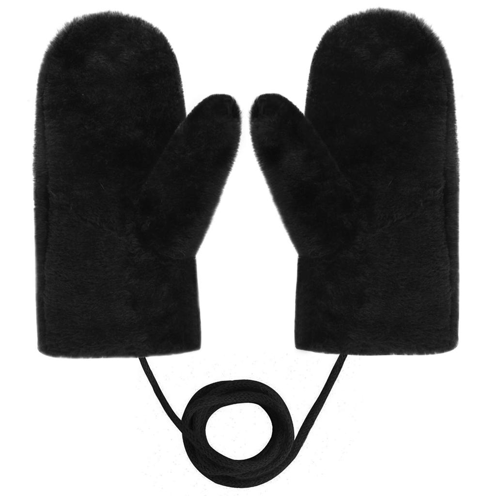 PU Leather Mittens with Thick Fleece Perfect for Snow and Winter 3 Colors Drawstring, Lining, Warm, Windproof, Casual, Motorcycle, Ski, Play,