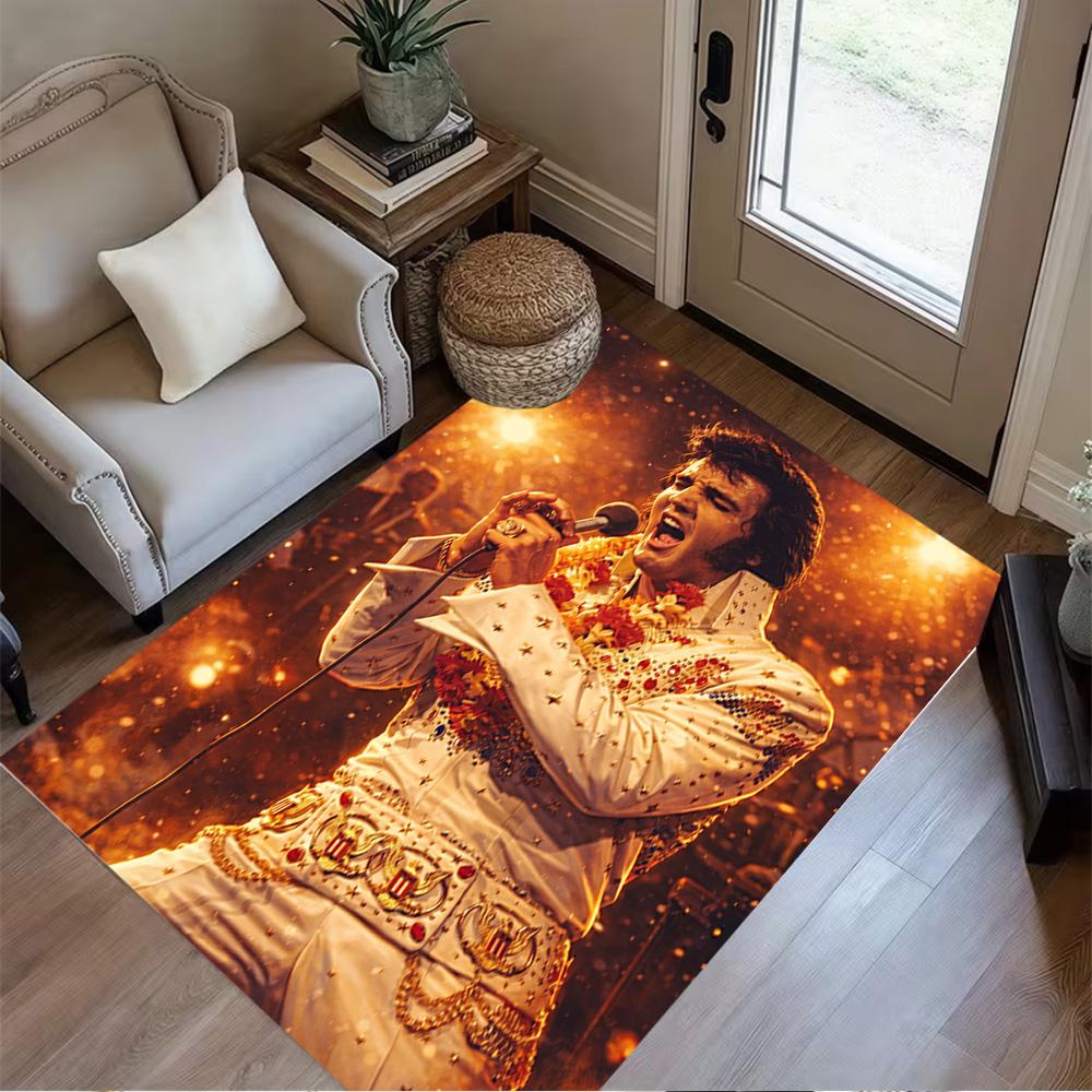Elvis Presley Performance Carpet Suitable for Kitchen Game Room Foyer Dormitory Anti-slip Rug Decorate Offices Perfect Birthday/Christmas Gift Idea