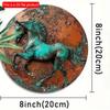 2d flat 20*20cm Round Wooden Sign Wooden Sign, Creative Horse Pattern Wall Art Wooden Sign Decoration vintage home decor