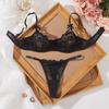 Mother-Daughter Lace Lingerie Set with Adjustable Straps & Low-Waist Thong