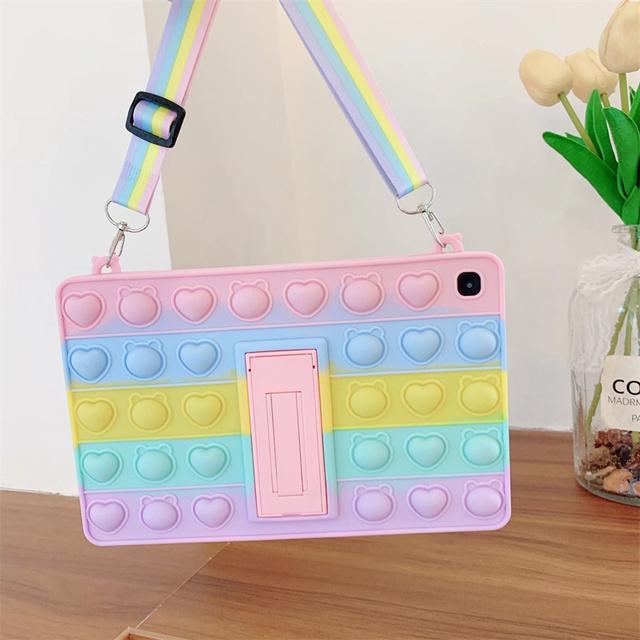 Cartoon Unicorn Astronaut Pig Kids Bubble Case pro Samsung Galaxy Tab A8 10.5 SM-X200 X205 S6 A7 Lite T500 P610 T290 T220 silikonový obal na tablet