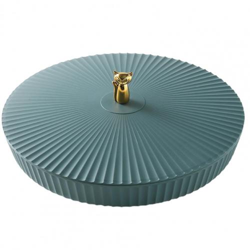 Platzsparend mit Deckel Langlebiges rundes Snack-Süßigkeiten-Tablett Desktop-Zubehör