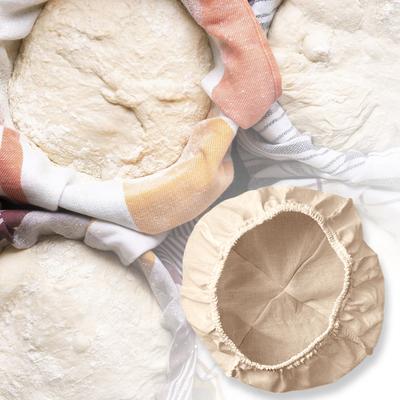Set aus 5 Gärkörbchen-Einlagen für Sauerteigbrot, runde Stoffbezüge, Gärtuch für Backbegeisterte