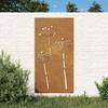 VidaXL Garden Wall Decoration 105x55 Cm Corten Steel Flower Design 824486