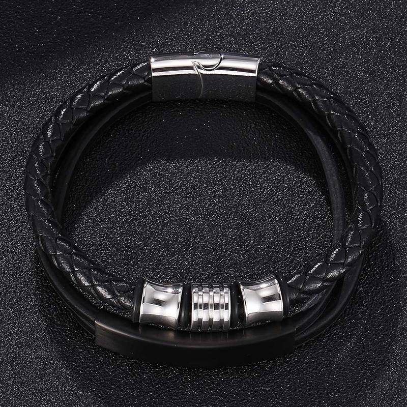New Fashion Multi-layer Genuine Leather Bracelet Men Jewelry Women Accessories Bangles Jewelry Gifts BB0372