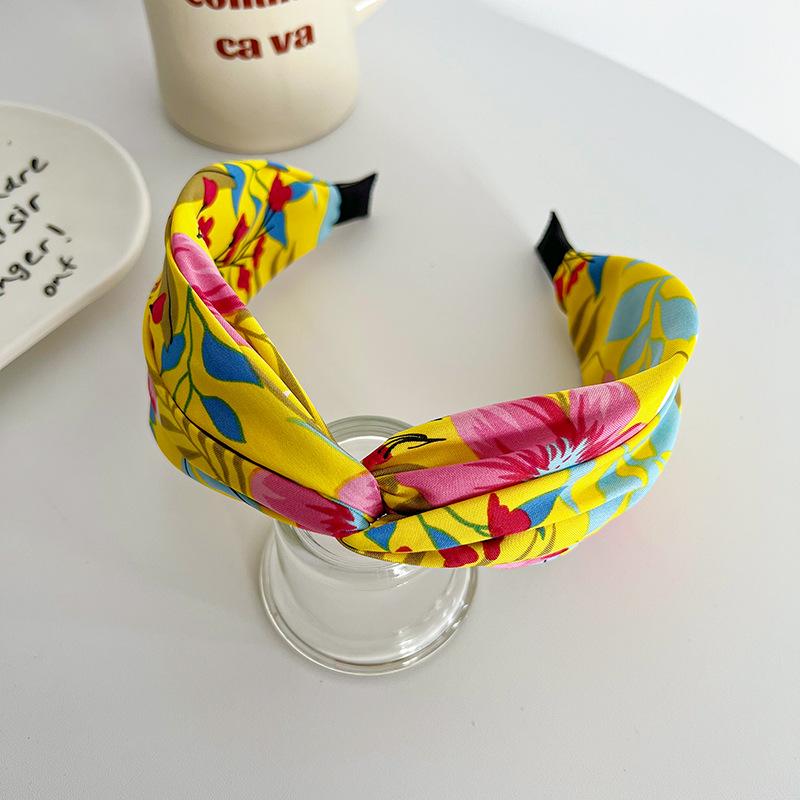 Women Girls Satin Tiedye Flower Big Knot Hairband Headband Adult Hair Accessories Hair Jewley