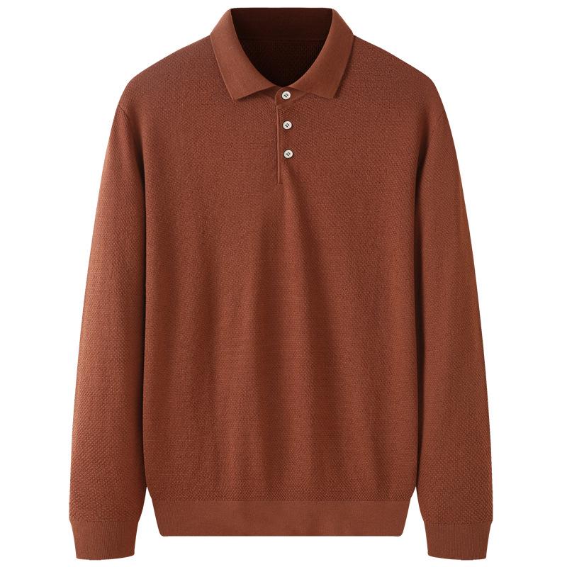 Men's Plus Size Warm Lapel Knit Wool Sweater for Autumn 2026