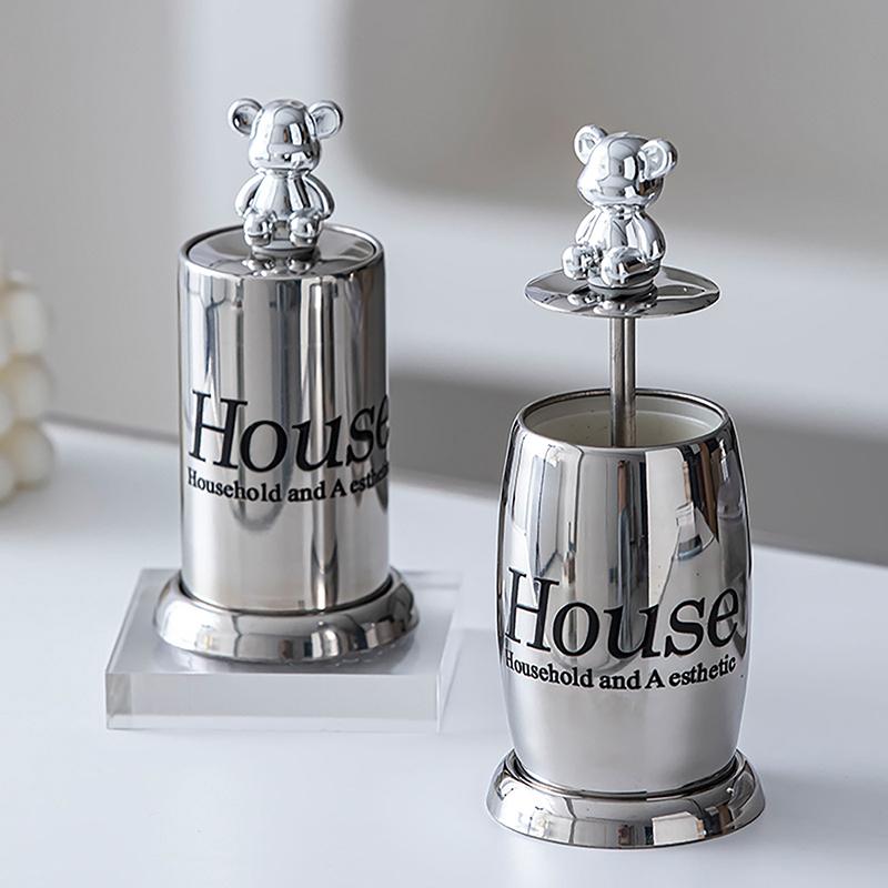 Cute Bear Toothpick Holder Cotton Swab Rod Storage Box Lipstick Organizer Box