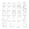 Pack of 24 Christmas Biscuit Molds Pastries Decorating Molds Biscuit Moulds 430Stainless Steel Cutting Molds for Biscuit