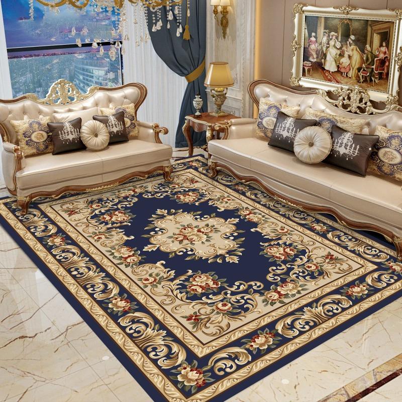 European Classical Carpet Home Printing Living Room Coffee Table Carpet Classical Study Floor Mat Bedroom Bedside Blanket Rug