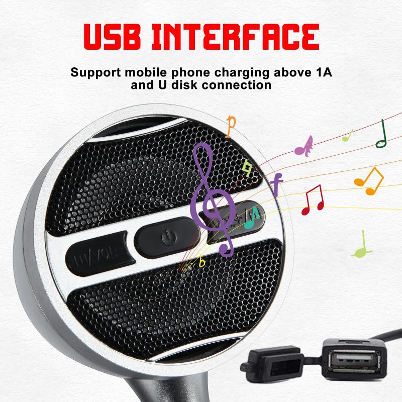 1Pair 3 Inch Motorcycle Stereo Bluetooth Speaker Motorbike Audio MP3 FM Radio with Led Atmosphere