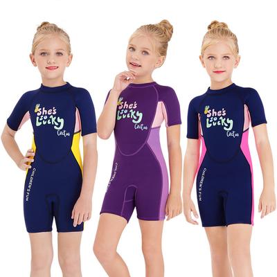 2.5mm Kinder Meisjes Wetsuit Volledig Lichaam Neopreen Wetsuit Junior Jeugd Lange Mouw Wetsuit Kajak Surfen