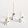 Halloween Pumpkin Ghost Figurine Candle Holder Resin Mini Desktop Ornament Spooky Gothic Halloween Party Decoration Gift