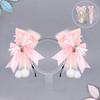 Wolf Ear Headband Wolf Tail Costume Furry Ear Headband Furry Tail Halloween Cosplay Accessories for Women Masquerade