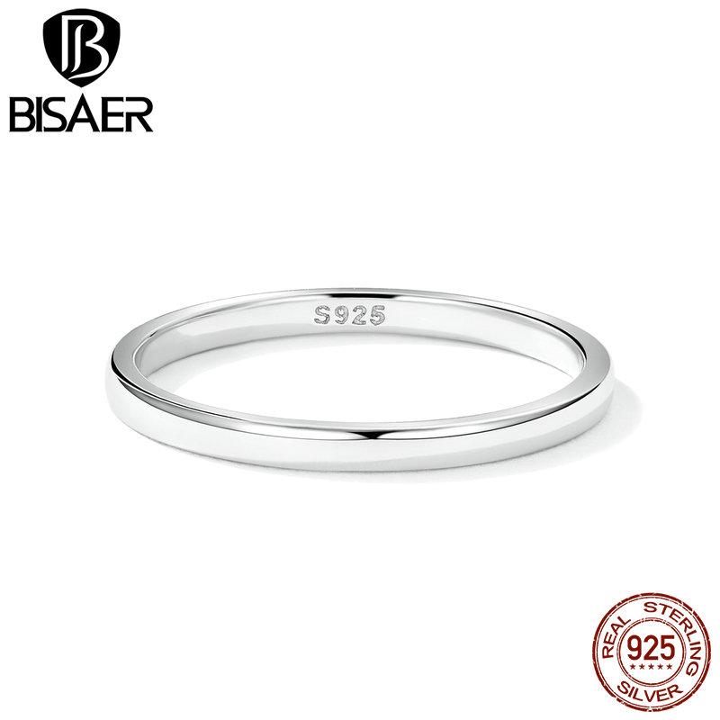 

Простое классическое кольцо BISAER из стерлингового серебра 925 пробы для женщин, модные ювелирные изделия 6
