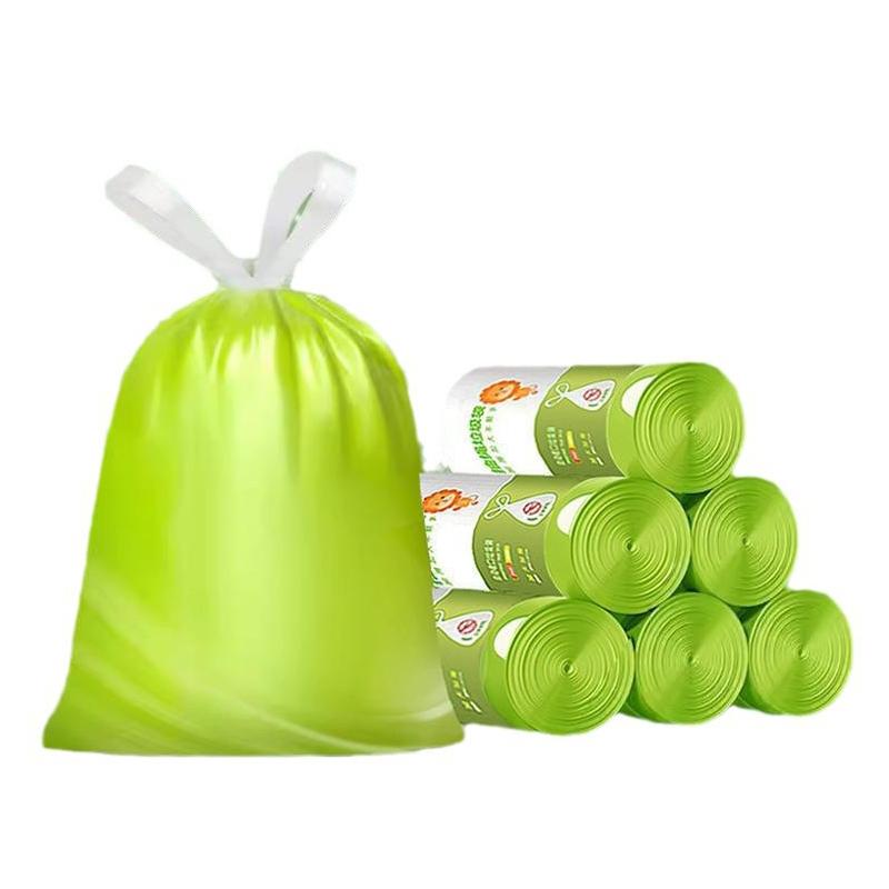 Tear Free Drawstring Garbage Bag, Kitchen Bathroom Storage Garbage Cleaning Bag, Mugwort Garbage Bag Anti-mosquito And Anti-odor
