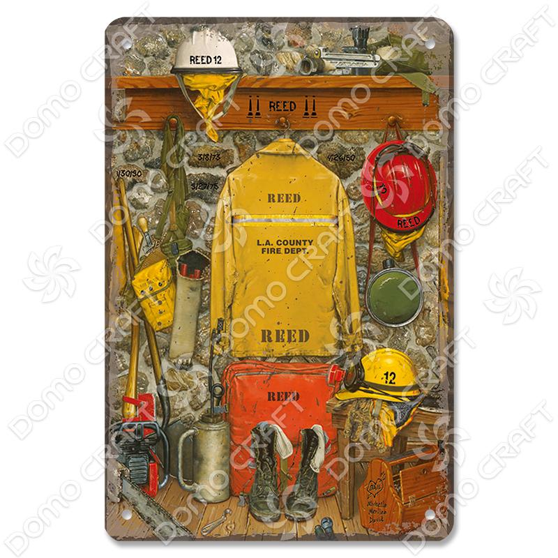 Vintage Fireman Tin Sign Metal Plate Classic Firefighter Movie Metal Poster Wall Decor for Garage Club Hotel Home