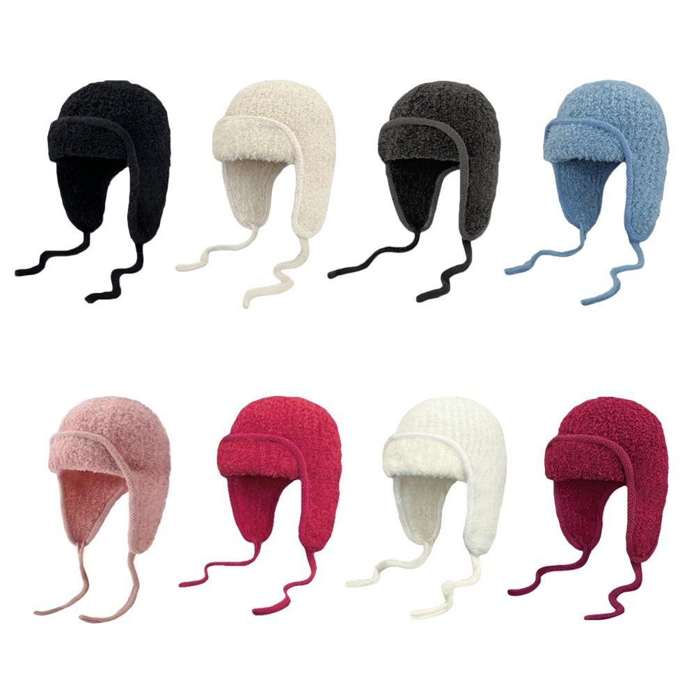 Teddy Fleece Bonnet Caps Warm Beanies Cap Fashion Winter Plush Hat  Women