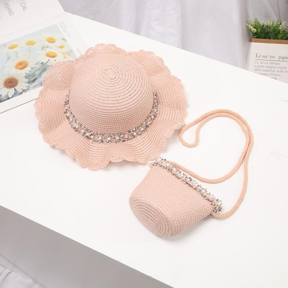 Multiple Colors Kids Sun Hat Cute Children Sun Hat Fashion Fisherman Hat Summer Pink Bag