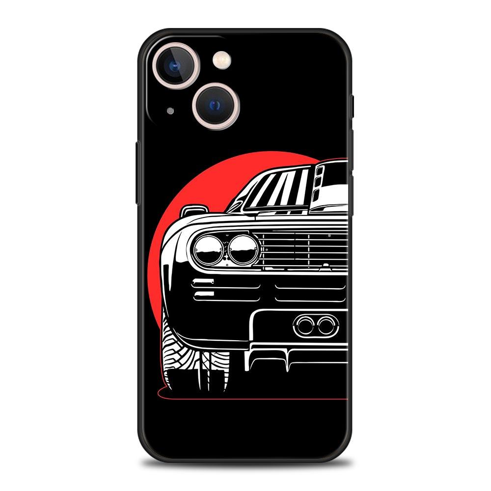 JDM Tokyo drift Sports Car Lamp For iPhone 11 12 13 15 14 Pro Max Phone Case X XR XS 7 8 Plus SE 2020 Luxury Soft Cover Funda