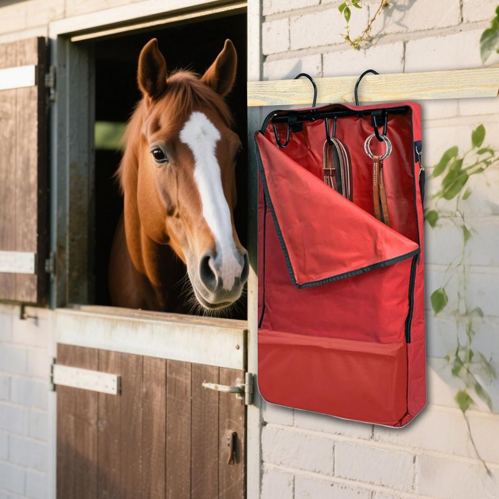 Trensentasche Pferdegeschirr Tragetasche mit Haken Große Kapazität Haustieraufbewahrung Zubehör für Zügel Trense Gebiss Seil Geschirr Halter Zerbrechlich
