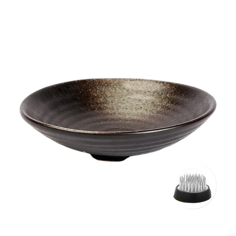 

62KD Garden Stand Ceramic Flower Round Bowl Garden Flowerpot