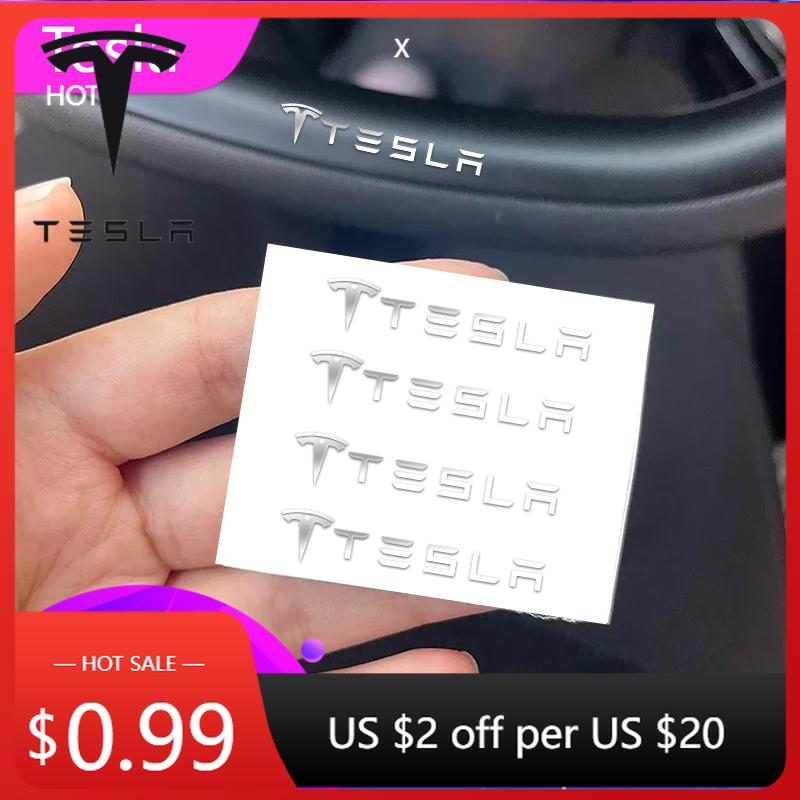 Samolepka na auto 2025 Nová Tesla 3D Kovové Auto Kreativní Samolepky Vodotěsná Odolná proti Špíně Samolepka Pro Tesla Model 3 Model S X Model Y Road