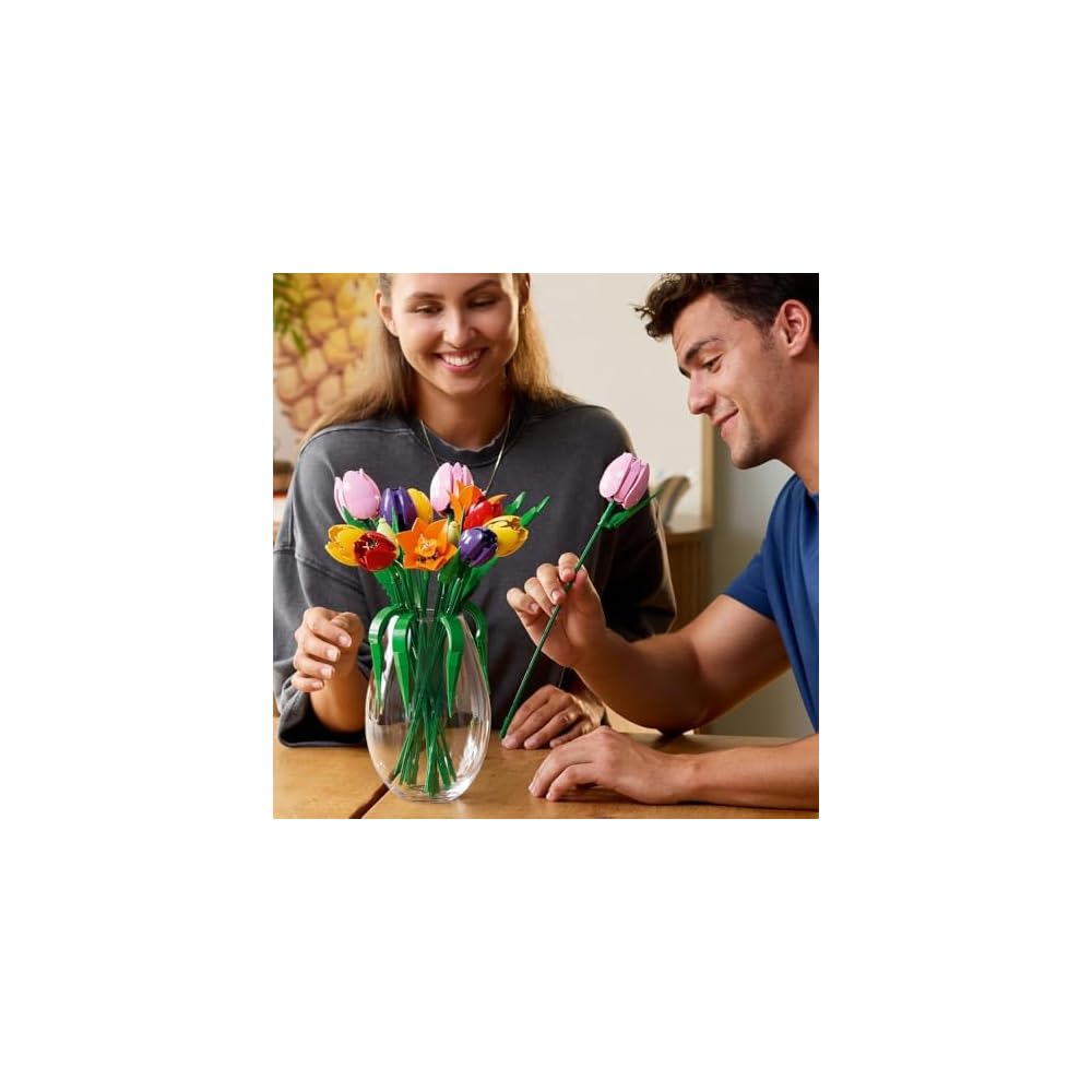 LEGO Botanical Tulip Bouquet Toy Gift for Men Women Decorative Fake Flowers Home Decor 11501