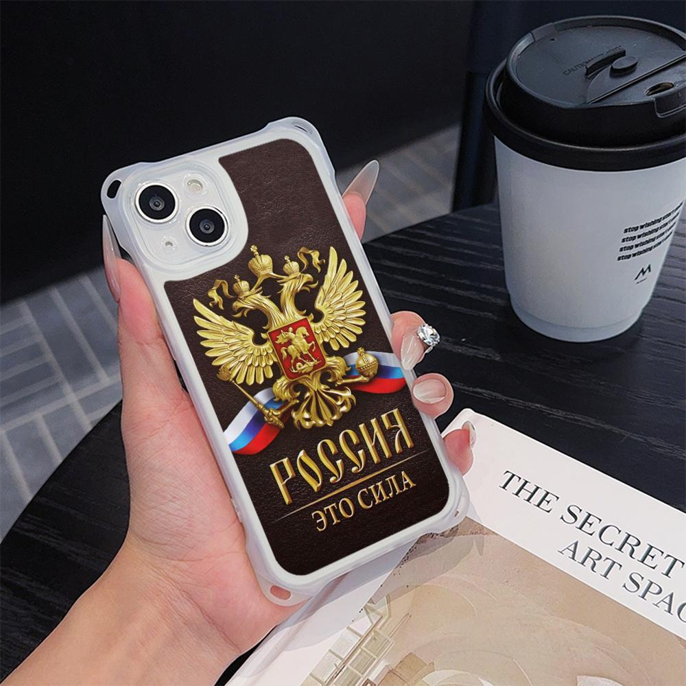 

Ae96 Россия эмблема флаг дизайн искусство мягкие чехлы для телефонов iPhone 16 15 14 13 12 11 Pro Max 8 XR XS с ремешком на запястье шнурок защита углов задняя крышка for iPhone 16 Pro Max