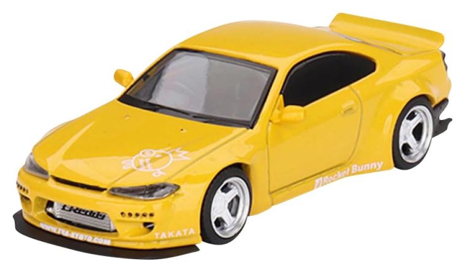 

TrueScale Miniatures MINI GT 164 Rocket Bunny Nissan Silvia (С15) Желтый Праворульный Готовое изделие