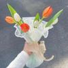 Corrugated Packaging for Bouquets with Pearls Mother's Valentine's Day Flowers Packaging Wave Edge Bouquet Gift Wedding Supplies