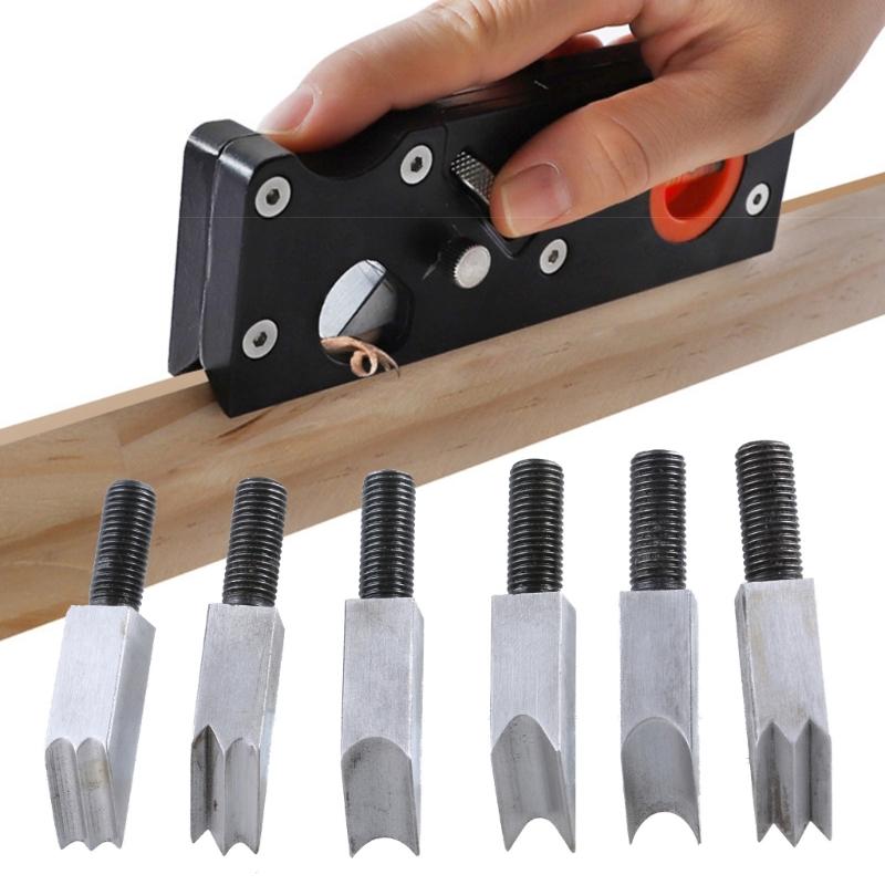 Wood Chamfer Plane With 7 Cutter Heads, Hand Planer Accessories For Quick Edges Trimming And Corner Shaping In Woodcraft