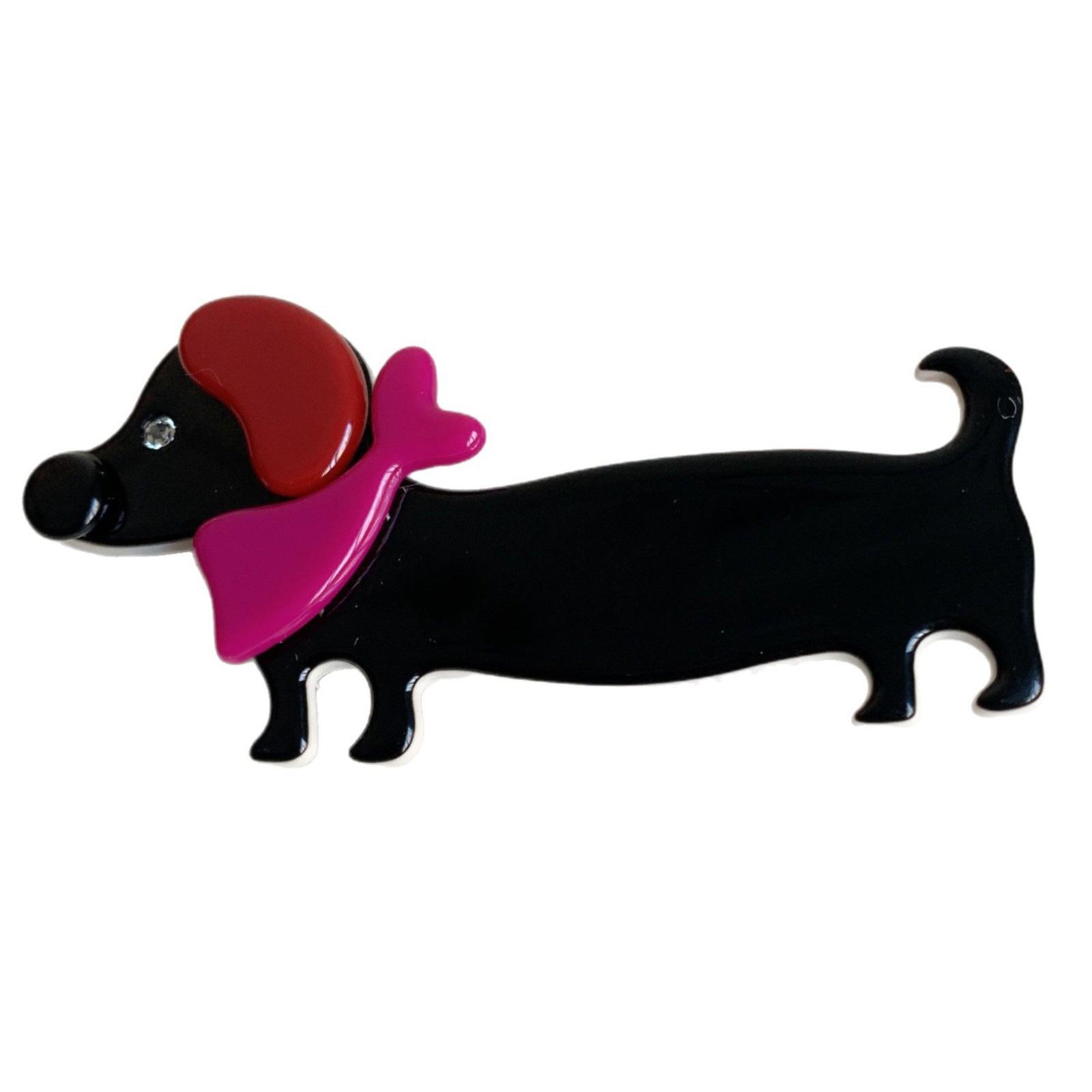 

Popular Acetate Dachshund Hair Clip Fun Sausage Dog Hair Clip for All Ages Lovely Hair Barrettes Side Hair Styling Clip чёрный