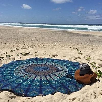 100% bavlna bohémský kulatý gobelín Indická mandala jóga, pláž, meditace, piknik a nástěnné umění gobelín Hippie Baho kulatý přehoz přes postel