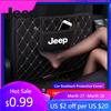 For Jeep Car Leather Seatback Protective Cover Seat Anti-Kick Pad For Jeep Grand Cherokee Wrangler JK Gladiator Compass Reneg